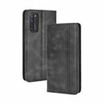 For ZTE Axon 20 5G / Axon 20 4G Magnetic Buckle Retro Crazy Horse Texture Horizontal Flip Leather Case with Holder & Card Slots & Photo Frame(Black)