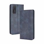 For ZTE Axon 20 5G / Axon 20 4G Magnetic Buckle Retro Crazy Horse Texture Horizontal Flip Leather Case with Holder & Card Slots & Photo Frame(Blue)