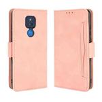 For Motorola Moto G Play 2021 Wallet Style Skin Feel Calf Pattern Leather Case with Separate Card Slots(Pink)