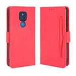 For Motorola Moto G Play 2021 Wallet Style Skin Feel Calf Pattern Leather Case with Separate Card Slots(Red)