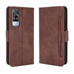 For vivo Y51A 2021 / Y51 2020 (Indian) Wallet Style Skin Feel Calf Pattern Leather Case with Separate Card Slots(Brown)