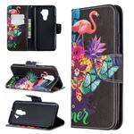 For Huawei Mate 30 Lite Pattern Colored Drawing Horizontal Flip Leather Case with Holder & Card Slots & Wallet(Flamingo)