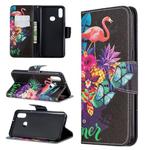 For Galaxy A10s Pattern Colored Drawing Horizontal Flip Leather Case with Holder & Card Slots & Wallet(Flamingo)