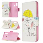 For Galaxy A20s Pattern Colored Drawing Horizontal Flip Leather Case with Holder & Card Slots & Wallet(Umbrella Elephant)