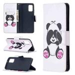 For Samsung Galaxy A02s (EU Version) Colored Drawing Pattern Horizontal Flip Leather Case with Holder & Card Slots & Wallet(Panda)