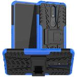 For Nokia 2.4 Tire Texture Shockproof TPU+PC Protective Case with Holder(Blue)