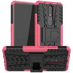 For Nokia 2.4 Tire Texture Shockproof TPU+PC Protective Case with Holder(Pink)