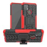 For OPPO A15 Tire Texture Shockproof TPU+PC Protective Case with Holder(Red)