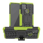 For OPPO A15 Tire Texture Shockproof TPU+PC Protective Case with Holder(Green)