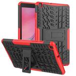 For Samsung Galaxy Tab A8.0 (2019) T295 / T290 Tire Texture TPU+PC Shockproof Case with Holder(Red)