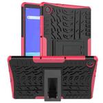 For Lenovo Tab M10 HD Gen 2 (TB-X306F) Tire Texture TPU+PC Shockproof Case with Holder(Pink)