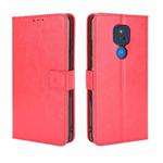 For Motorola Moto G Play 2021 Retro Crazy Horse Texture Horizontal Flip Leather Case with Holder & Card Slots & Lanyard(Red)