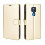For Motorola Moto G Play 2021 Retro Crazy Horse Texture Horizontal Flip Leather Case with Holder & Card Slots & Lanyard(Gold)
