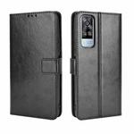 For vivo Y51A 2021 / Y51 2020 (Indian) Retro Crazy Horse Texture Horizontal Flip Leather Case with Holder & Card Slots & Lanyard(Black)