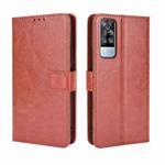 For vivo Y51A 2021 / Y51 2020 (Indian) Retro Crazy Horse Texture Horizontal Flip Leather Case with Holder & Card Slots & Lanyard(Brown)