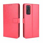 For ZTE Axon 20 5G / Axon 20 4G Retro Crazy Horse Texture Horizontal Flip Leather Case with Holder & Card Slots & Lanyard(Red)
