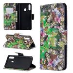 For Galaxy A20s 3D Pattern Colored Drawing Horizontal Flip Leather Case with Holder & Card Slots & Wallet(Green Butterfly)