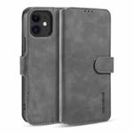 For iPhone 12 mini DG.MING Retro Oil Side Horizontal Flip Case with Holder & Card Slots & Wallet (Grey)