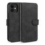 For iPhone 12 mini DG.MING Retro Oil Side Horizontal Flip Case with Holder & Card Slots & Wallet (Black)