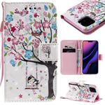 For iPhone 11 Pro 3D Painted Pattern Horizontal Flip Leather Case, with Wallet & Holder & Card Slots & Lanyard(Girl Under The Tree)