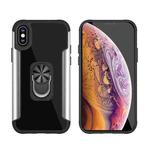 PC +TPU + Metal Shockproof Protective Case with Ring Holder For iPhone XS / X(Silver)