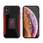PC +TPU + Metal Shockproof Protective Case with Ring Holder For iPhone XS / X(Red)