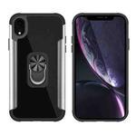 PC +TPU + Metal Shockproof Protective Case with Ring Holder For iPhone XR(Silver)