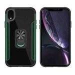 PC +TPU + Metal Shockproof Protective Case with Ring Holder For iPhone XR(Green)