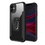 PC +TPU + Metal Shockproof Protective Case with Ring Holder For iPhone 11(Black)