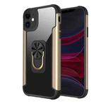 PC +TPU + Metal Shockproof Protective Case with Ring Holder For iPhone 11(Gold)