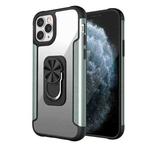 PC +TPU + Metal Shockproof Protective Case with Ring Holder For iPhone 11 Pro(Light Green)