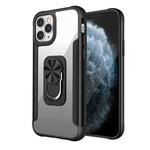 PC +TPU + Metal Shockproof Protective Case with Ring Holder For iPhone 11 Pro(Black)