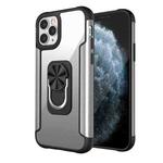 PC +TPU + Metal Shockproof Protective Case with Ring Holder For iPhone 11 Pro(Silver)