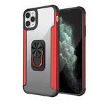 PC +TPU + Metal Shockproof Protective Case with Ring Holder For iPhone 11 Pro Max(Red)