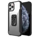 PC +TPU + Metal Shockproof Protective Case with Ring Holder For iPhone 12 Pro Max(Black)