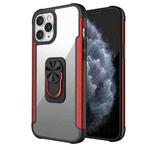 PC +TPU + Metal Shockproof Protective Case with Ring Holder For iPhone 12 Pro Max(Red)