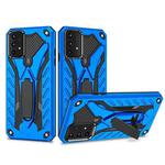 For Samsung Galaxy A52 5G / 4G Shockproof TPU + PC Protective Case with Holder(Blue)