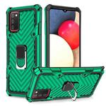 For Samsung Galaxy A02s (US Version) Cool Armor PC + TPU Shockproof Case with 360 Degree Rotation Ring Holder(Dark Green)