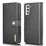 For Samsung Galaxy S21 5G DG.MING Crazy Horse Texture Flip Detachable Magnetic Leather Case with Holder & Card Slots & Wallet(Black)