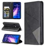 For Xiaomi Redmi Note 8 Rhombus Texture Horizontal Flip Magnetic Leather Case with Holder & Card Slots(Black)