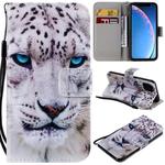 For iPhone 11 Pro Painted Pattern Horizontal Flip Leather Case, with Wallet & Holder & Card Slots & Lanyard(White Leopard)