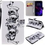 For iPhone 11 Painted Pattern Horizontal Flip Leather Case, with Wallet & Holder & Card Slots & Lanyard(Skull)