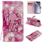 For iPhone 11 Pro Max Painted Pattern Horizontal Flip Leather Case, with Wallet & Holder & Card Slots & Lanyard(Pink Elephant)