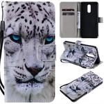 For LG Stylo 5 Painted Pattern Horizontal Flip Leather Case, with Wallet & Holder & Card Slots & Lanyard(White Leopard)