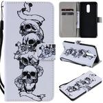 For LG Stylo 5 Painted Pattern Horizontal Flip Leather Case, with Wallet & Holder & Card Slots & Lanyard(Skull)