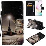 For Galaxy Note 10 Plus Painted Pattern Horizontal Flip Leather Case, with Wallet & Holder & Card Slots & Lanyard(Cityscape)