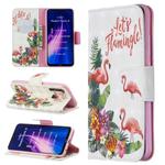 For Xiaomi Redmi Note 8 3D Pattern Colored Drawing Horizontal Flip Leather Case with Holder & Card Slots & Wallet(Flamingo)