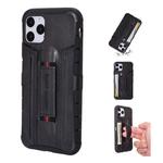 For iPhone 11 Four-Corner Shockproof Paste Skin TPU Protective Case with Card Slots(Black)