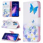 For Xiaomi Redmi Note 8 Colored Drawing Horizontal Flip Leather Case with Holder & Card Slots & Wallet(Butterfly Flowers)