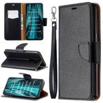 For Xiaomi Redmi Note 8 Pro Litchi Texture Pure Color Horizontal Flip PU Leather Case with Holder & Card Slots & Wallet & Lanyard(Black)